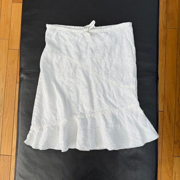 🍁 3 for $23:  H & M white linen blend skirt size 4 - Picture 1 of 7